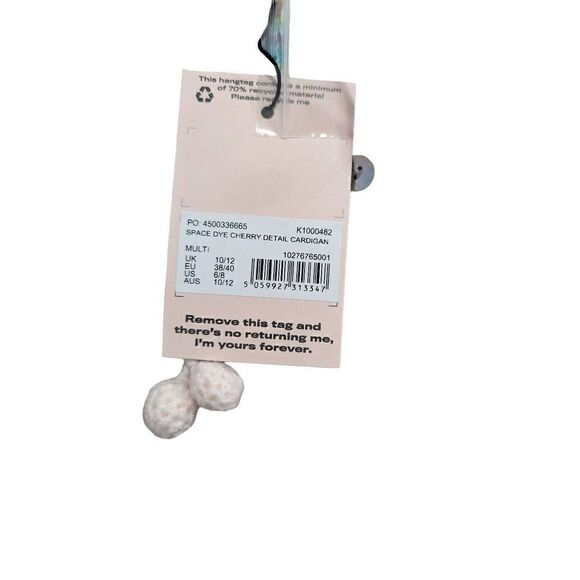 Misguided space dye cardigan with cherry detail US 6/8 new - Picture 7 of 8